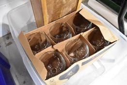 A set of six Bedrock gin glasses etc