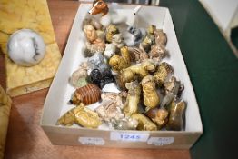 A Beswick study of a Jack Russell with a selection of Wade figures