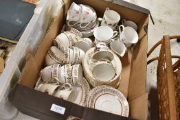 A selection of part tea services including Hazel Sharon