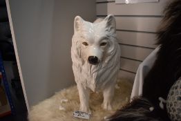 A large Italian ceramic Samoyed dog figure by Capodimonte