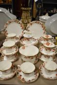 A late Victorian Royal Vale china Longton part tea service with ivy leaf decoration