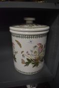 A modern Portmeirion botanical pattern bread bin or large biscuit jar