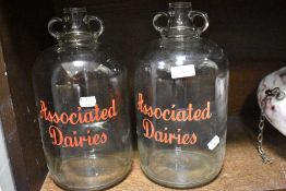 Two Associated Dairies demi john flagons