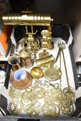 An Art Deco design office desk top lamp in brass with similar brass hardware including candle