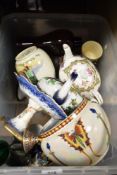 A mixed lot of items, predominantly ceramics, including Royal Winton tea pot, vases, lustre