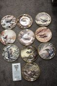 A collection of Wedgwood RSPB display plates