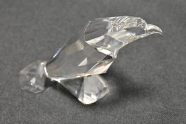 A modern Swarovski silver crystal glass study of an Eagle with box