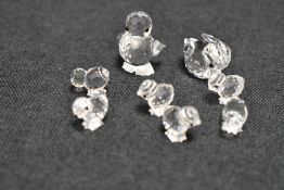 A selection of modern Swarovski silver crystal glass studies of ducks and ducklings
