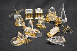 A selection of modern Swarovski silver crystal glass studies from the Crystal Memories Journeys
