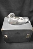 A modern Swarovski silver crystal glass figurine of a large duck