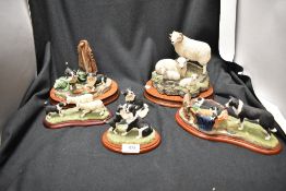 A selection of Border Fine Arts studies including Shetland family group and Helping Out