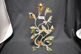 A selection of modern Swarovski silver crystal glass paradise insect and bug studies with display