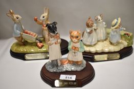 Three Beswick Beatrix Potter Tableau figure groups, Petter and Benjamin Picking Apples P4160 1264/