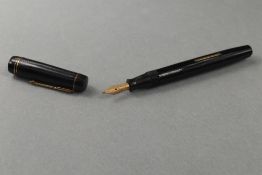 A Stephens 270 leverfill fountain pen in black with two narrow bands to the cap having a Stephens