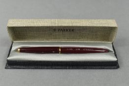 A boxed Parker Duofold in red