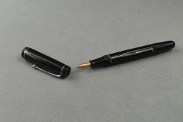 A Summit Cadet S100 leverfill fountain pen in black with single band to the cap having Summit 14ct