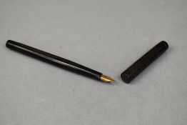 A Waterman Ideal 12 Eyedropper fountain pen in BHR and clipless cap having Waterman Ideal nib.