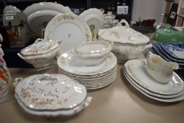 An early 20th century Burgess and Leigh, Burslem 'Bramble' partial dinner service, to include
