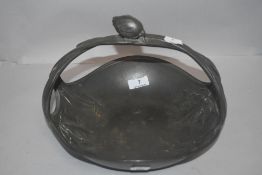 An Arts and Crafts era Kayserzinn pewter fruitbowl decorated with ivy leaf design