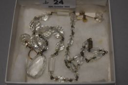 An attractive cut-crystal and gilt metal