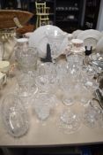 A selection of modern clear cut crystal glass wares