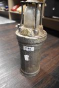 A vintage 1930's Miners Lamp 'Concordia Electric Safety Lamp Co Cardiff' age related patina