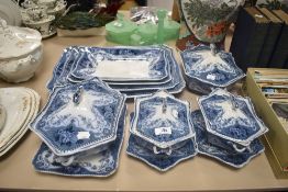 An early 20th century F and sons, Burslem, Argyle partial dinner service, to include tureens, plates