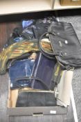 A selection of ladies fashion handbags including Harrods, Waldy bag and silk scarfs