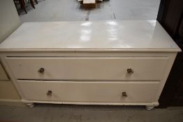A Victorian painted chest of two long drawers