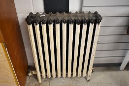 A traditional cast iron radiator