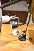 A pair of modern desk lamps