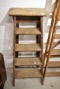 A traditional wooden step ladder