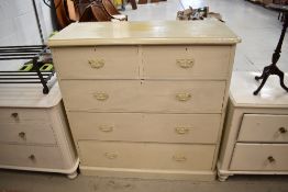 A Victorian painted chest of two over three drawers