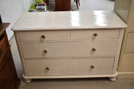 A Victorian painted pine chest of two over two drawers