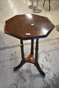 A Victorian mahogany octagonal occasional table