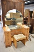 An Art Deco dressing table and stool
