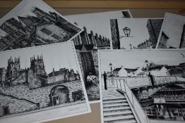 Andrew Gilmour, (contemporary), after, a sel of prints, York views, each 20 x 30cm