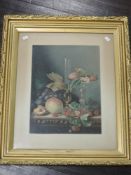 Pears, (19th/20th century), after, a print, still life, 41 x 31cm, mounted gilt plaster framed and