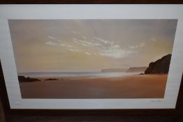Spencer See, (contemporary), after, a print, coastal landscape, 60 x 90cm, framed and glazed, 68 x