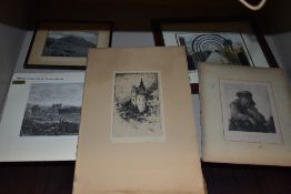 Rowbotham, (20th century), after, an etching, Glencoe, 17 x 22cm, mounted framed and glazed, 53 x
