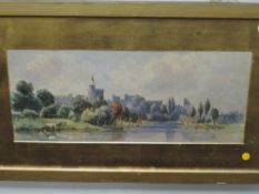 (19th century), a watercolour, Windsor Castle, 20 x 48cm, gilt effect mounted framed and glazed,