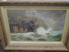Hannah Green, (19th/20th century), an oil painting, coastal storm, signed and dated 1900, 49 x 73cm,