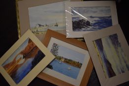 Fuller, (contemporary), a watercolour, coastal scene, signed, 22 x 32cm, light oak framed and