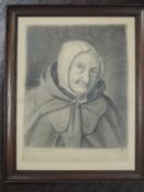 W Platt, (19th century), a sketch, a lady G Desmond, signed and dated 1804, 44 x 34cm, oak framed
