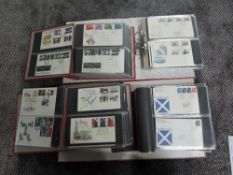 A collection of GB First Day Covers in four albums, 1972-1985, Special Cancellations seen, mainly