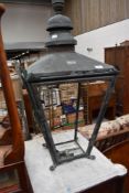 A Victorian copper street lamp top