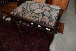 An early 20th Century dressing table stool in the Queen Anne style