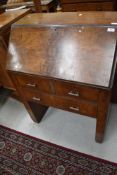 An Art Deco style walnut bureau