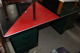 A vintage metal work desk