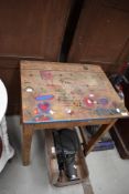 A vintage school desk
